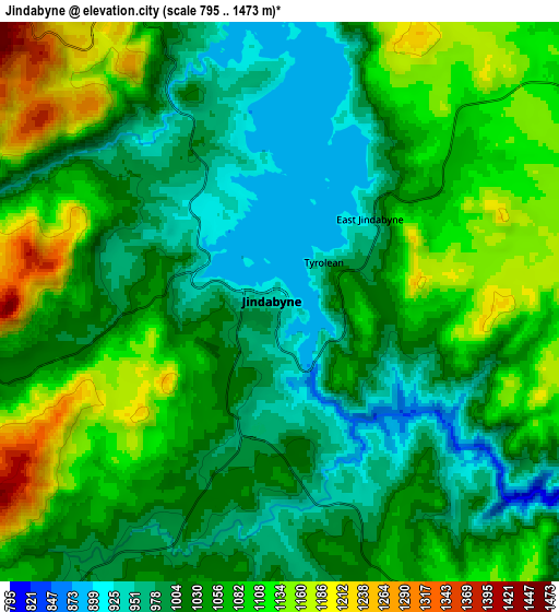 Zoom OUT 2x Jindabyne, Australia elevation map