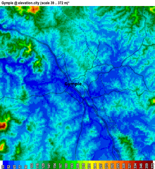 Zoom OUT 2x Gympie, Australia elevation map