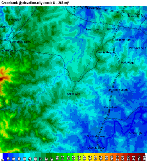 Zoom OUT 2x Greenbank, Australia elevation map