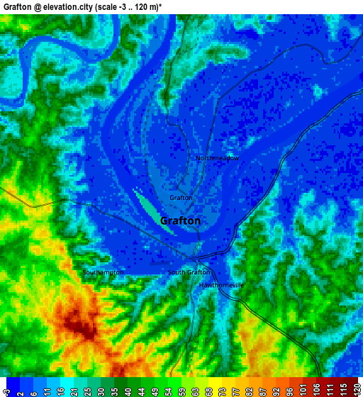 Zoom OUT 2x Grafton, Australia elevation map