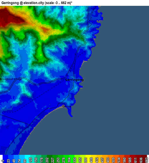 Zoom OUT 2x Gerringong, Australia elevation map