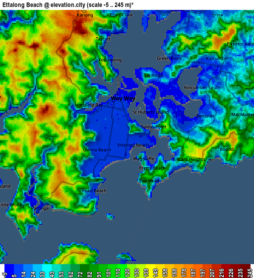 Zoom OUT 2x Ettalong Beach, Australia elevation map