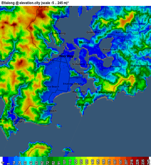 Zoom OUT 2x Ettalong, Australia elevation map