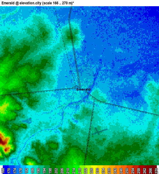 Zoom OUT 2x Emerald, Australia elevation map