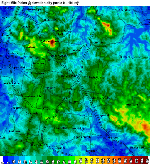 Zoom OUT 2x Eight Mile Plains, Australia elevation map