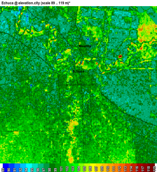 Zoom OUT 2x Echuca, Australia elevation map