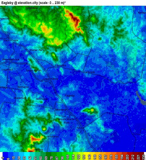 Zoom OUT 2x Eagleby, Australia elevation map