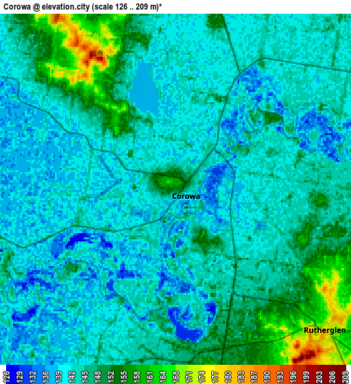 Zoom OUT 2x Corowa, Australia elevation map