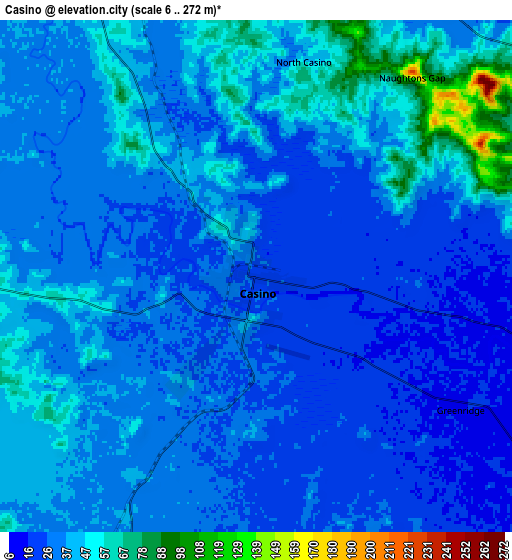 Zoom OUT 2x Casino, Australia elevation map