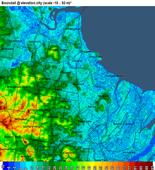 Zoom OUT 2x Boondall, Australia elevation map