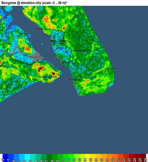 Zoom OUT 2x Bongaree, Australia elevation map