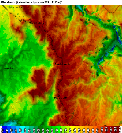 Zoom OUT 2x Blackheath, Australia elevation map