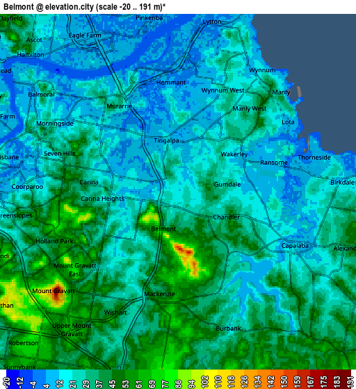 Zoom OUT 2x Belmont, Australia elevation map