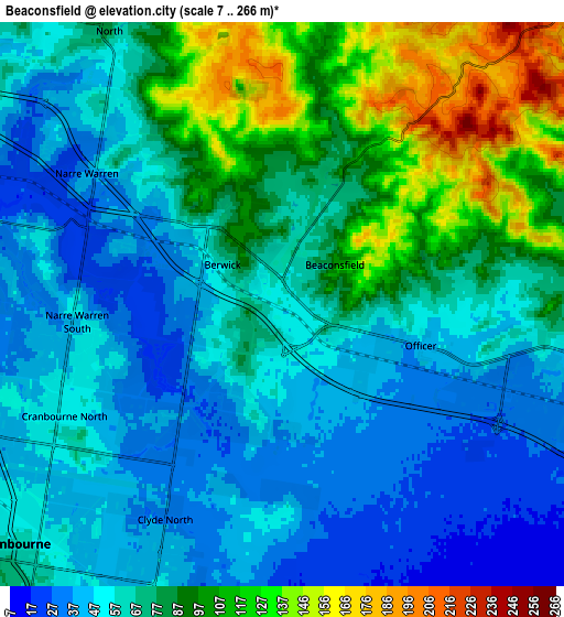 Zoom OUT 2x Beaconsfield, Australia elevation map