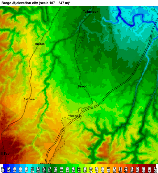 Zoom OUT 2x Bargo, Australia elevation map