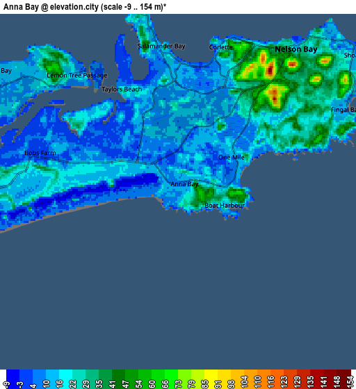 Zoom OUT 2x Anna Bay, Australia elevation map