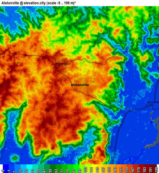 Zoom OUT 2x Alstonville, Australia elevation map