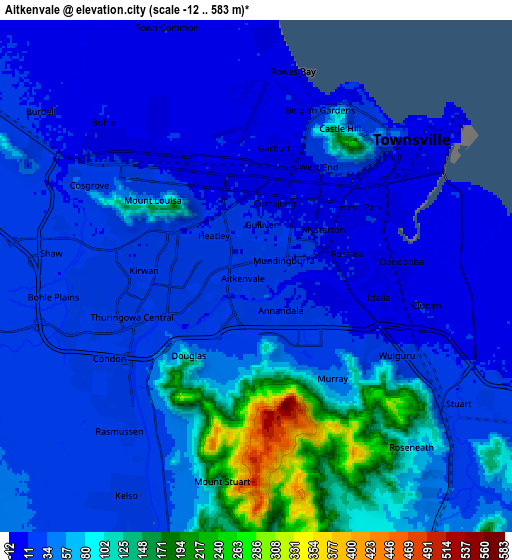 Zoom OUT 2x Aitkenvale, Australia elevation map