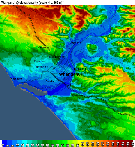 Zoom OUT 2x Wanganui, New Zealand elevation map