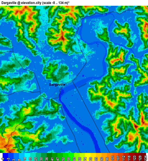 Zoom OUT 2x Dargaville, New Zealand elevation map