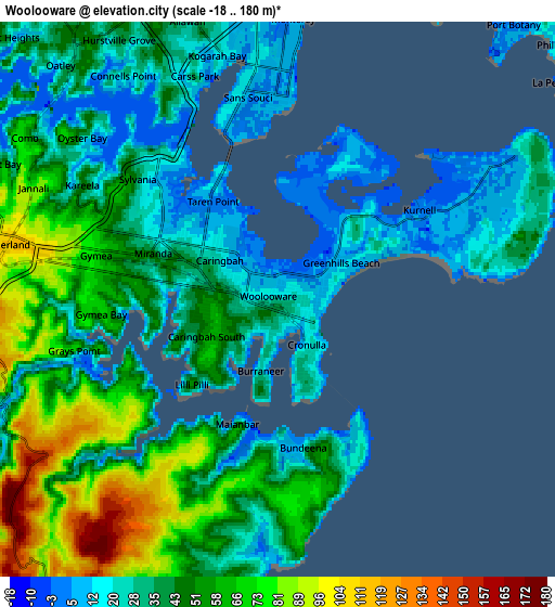 Zoom OUT 2x Woolooware, Australia elevation map