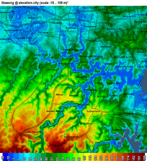 Zoom OUT 2x Illawong, Australia elevation map