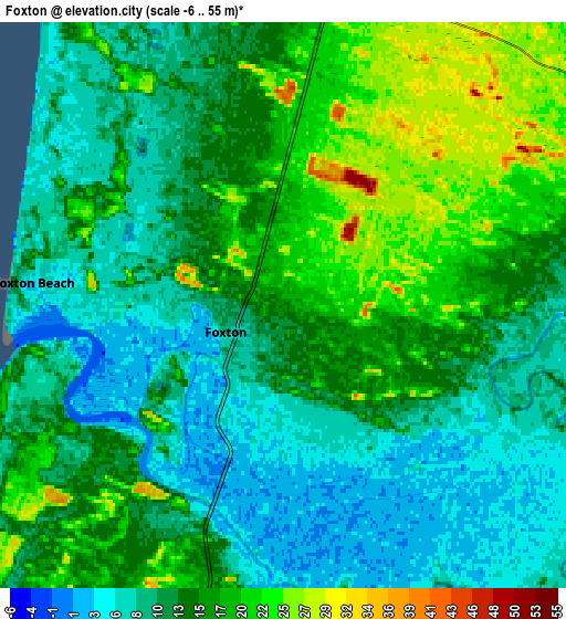 Zoom OUT 2x Foxton, New Zealand elevation map