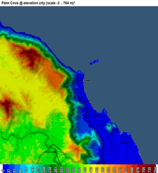 Zoom OUT 2x Palm Cove, Australia elevation map