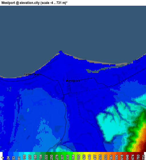 Zoom OUT 2x Westport, New Zealand elevation map