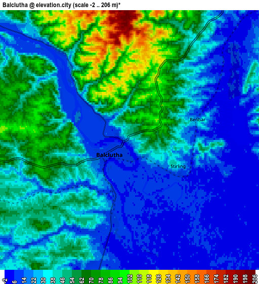 Zoom OUT 2x Balclutha, New Zealand elevation map