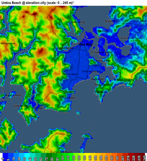Zoom OUT 2x Umina Beach, Australia elevation map