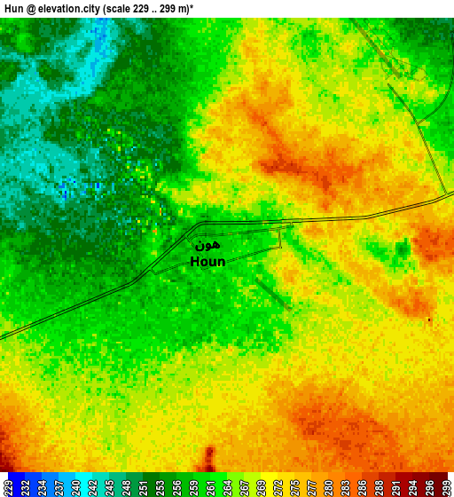 Zoom OUT 2x Hūn, Libya elevation map