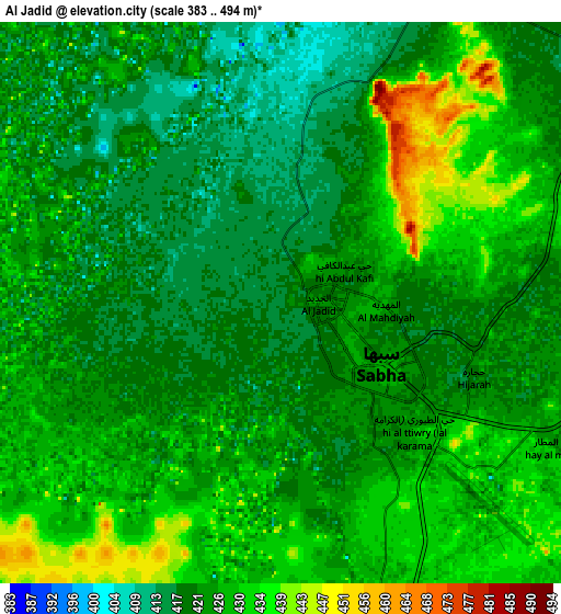 Zoom OUT 2x Al Jadīd, Libya elevation map