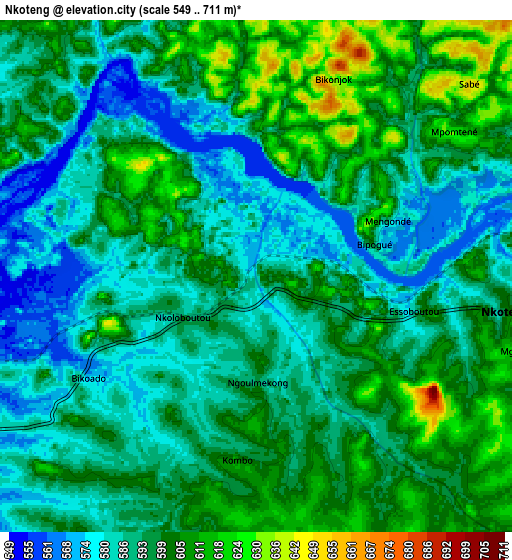 Zoom OUT 2x Nkoteng, Cameroon elevation map
