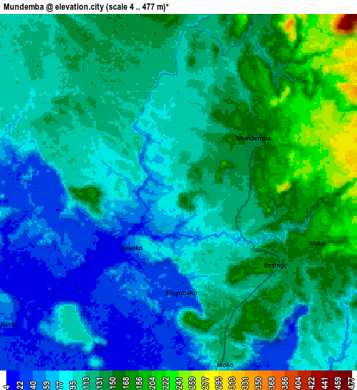 Zoom OUT 2x Mundemba, Cameroon elevation map