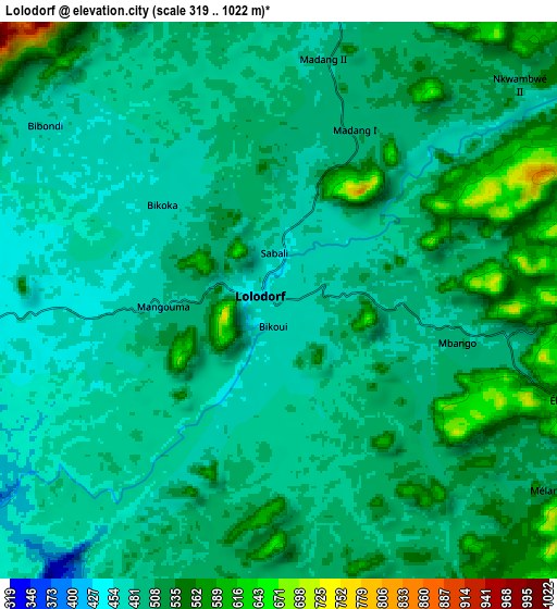 Zoom OUT 2x Lolodorf, Cameroon elevation map