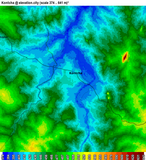Zoom OUT 2x Kontcha, Cameroon elevation map