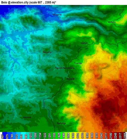 Zoom OUT 2x Belo, Cameroon elevation map