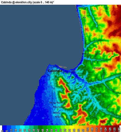 Zoom OUT 2x Cabinda, Angola elevation map