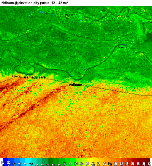 Zoom OUT 2x Ndioum, Senegal elevation map