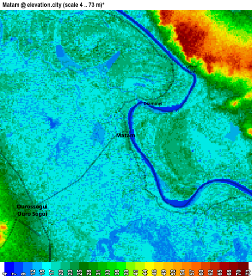 Zoom OUT 2x Matam, Senegal elevation map