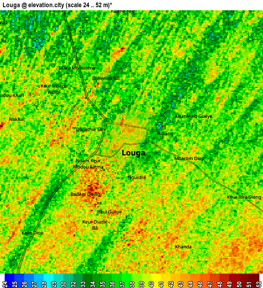 Zoom OUT 2x Louga, Senegal elevation map