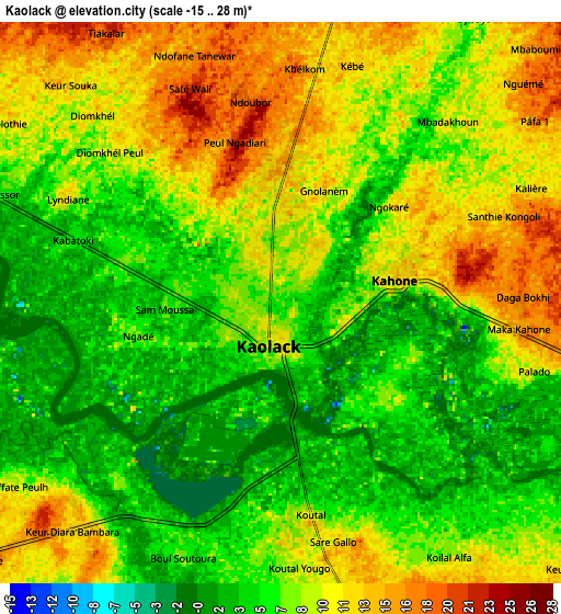Zoom OUT 2x Kaolack, Senegal elevation map