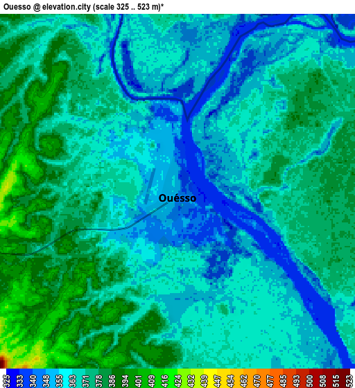 Zoom OUT 2x Ouésso, Republic of the Congo elevation map
