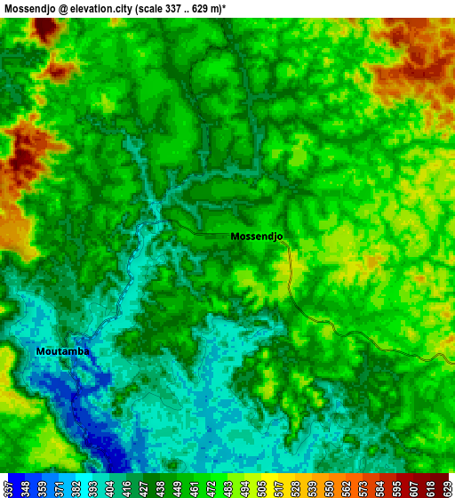 Zoom OUT 2x Mossendjo, Republic of the Congo elevation map