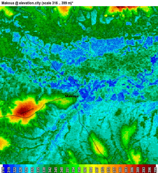 Zoom OUT 2x Makoua, Republic of the Congo elevation map