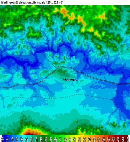 Zoom OUT 2x Madingou, Republic of the Congo elevation map