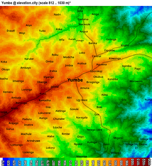 Zoom OUT 2x Yumbe, Uganda elevation map