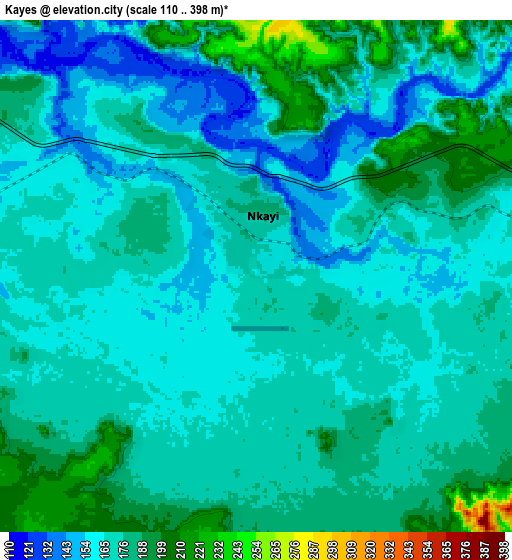 Zoom OUT 2x Kayes, Republic of the Congo elevation map