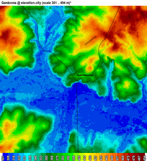 Zoom OUT 2x Gamboma, Republic of the Congo elevation map